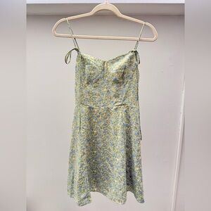 Artist Green and Blue Floral Mini Dress